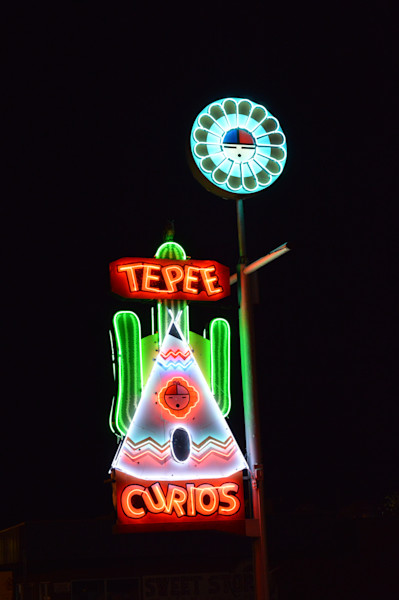 Teepee Curios Night Tucumcari Nm Rt 66 Photography Art California To