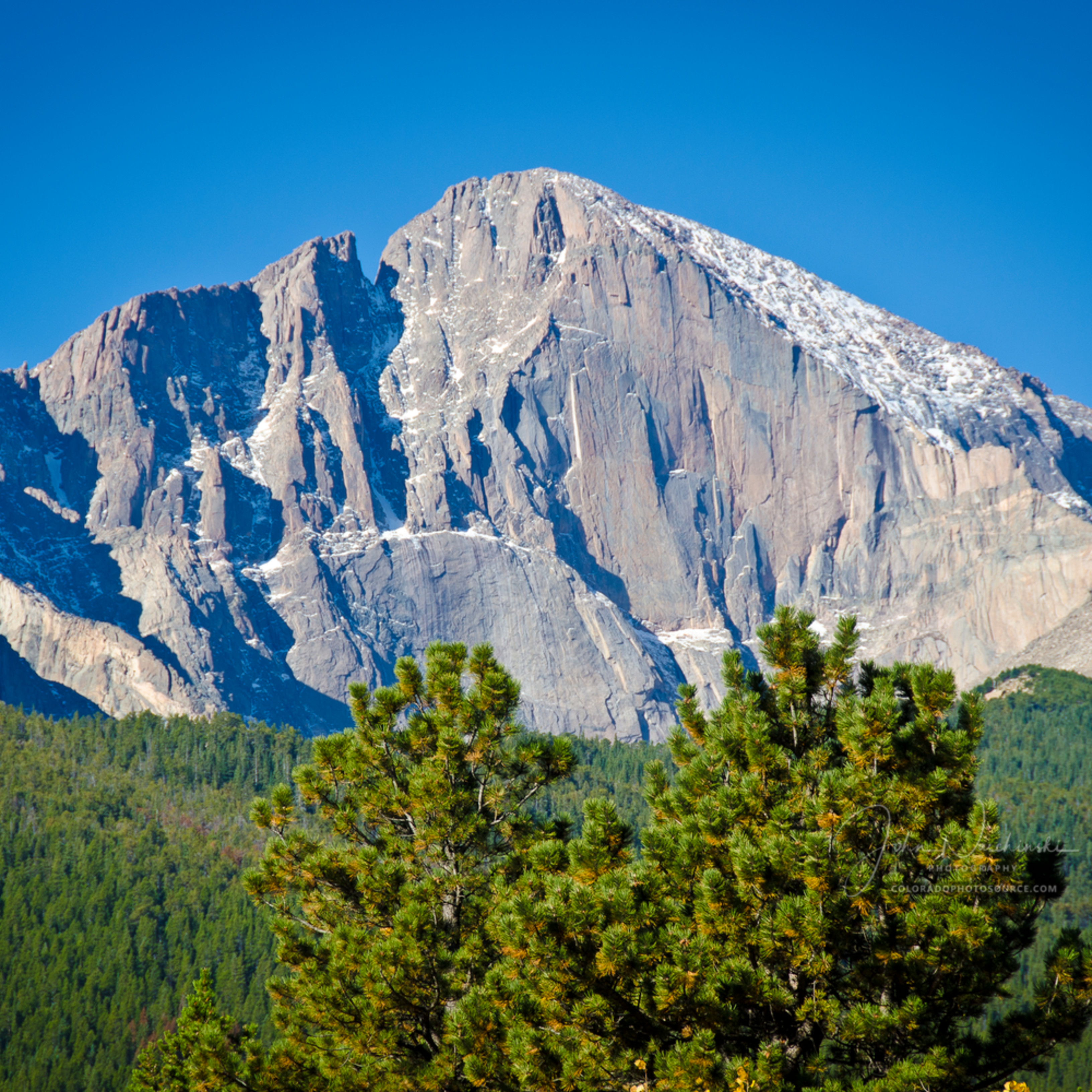 Landscape photo of Longs Peak taken in Allenspark Colorado