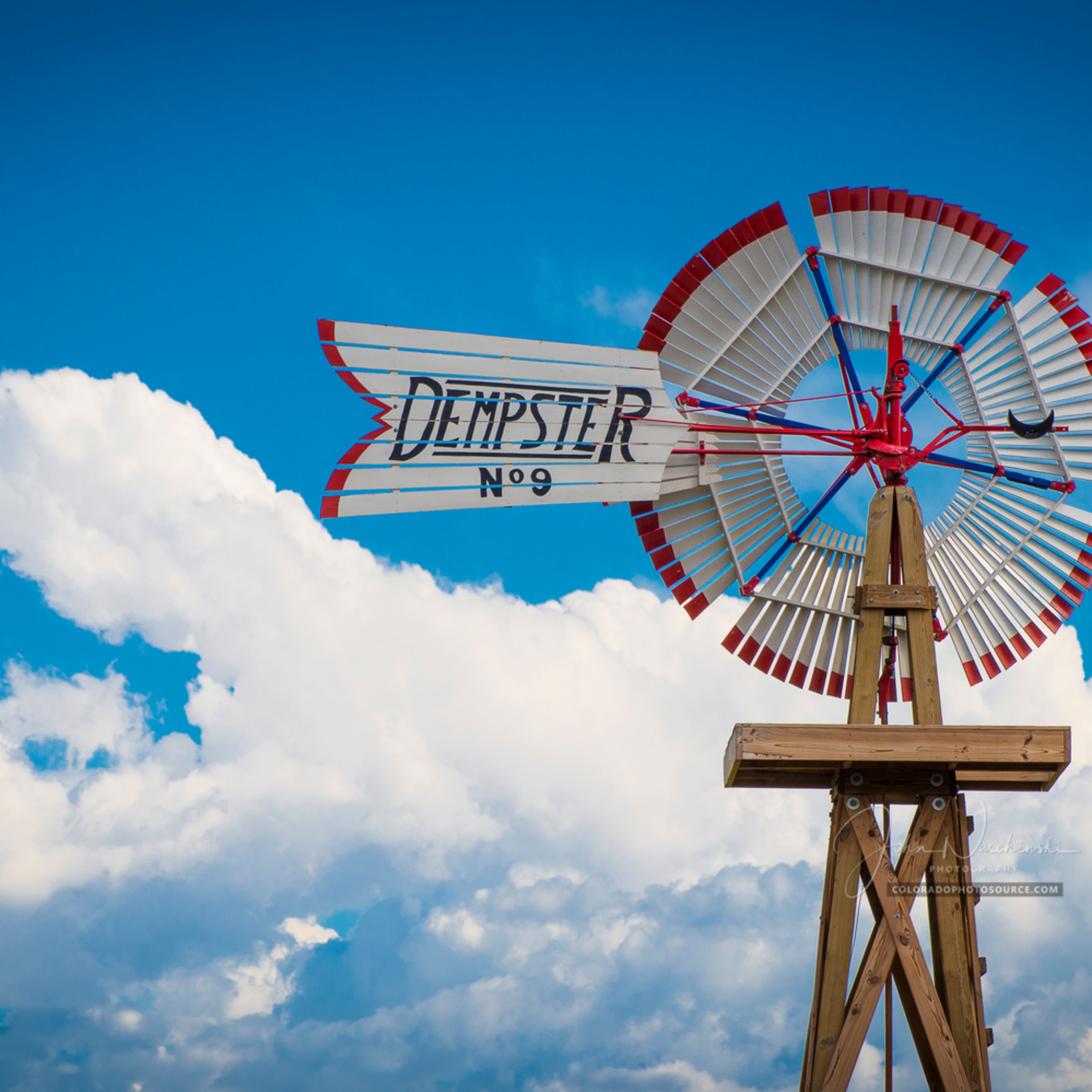 Photo of Parker Colorado Farm Dempster Red & White Windmill