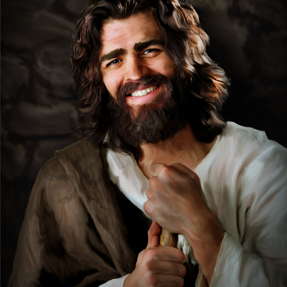 Jesus relaxed and smiling rc30u7