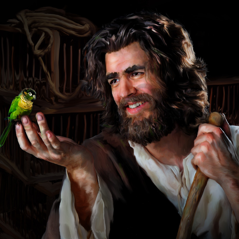 Jesus and bird kfpy5q