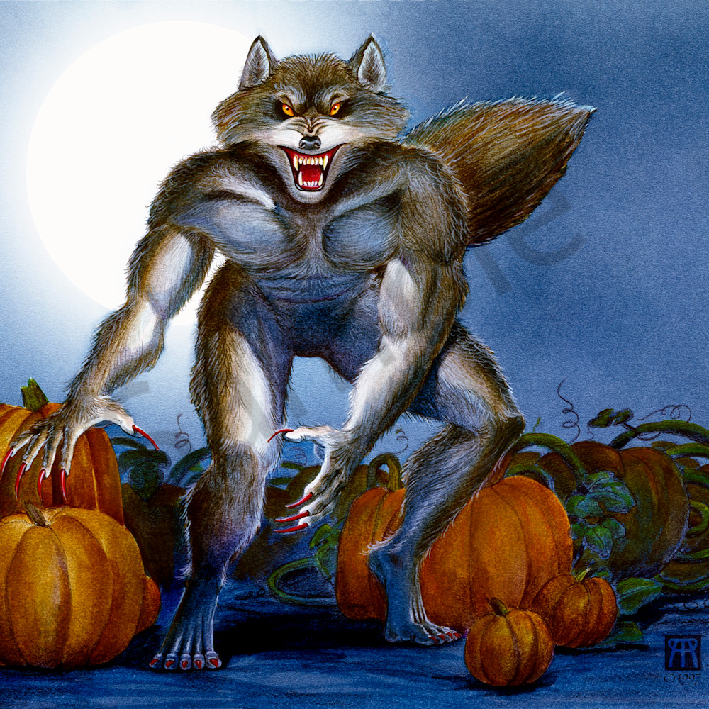 Werewolf with pumpkins kgxljm