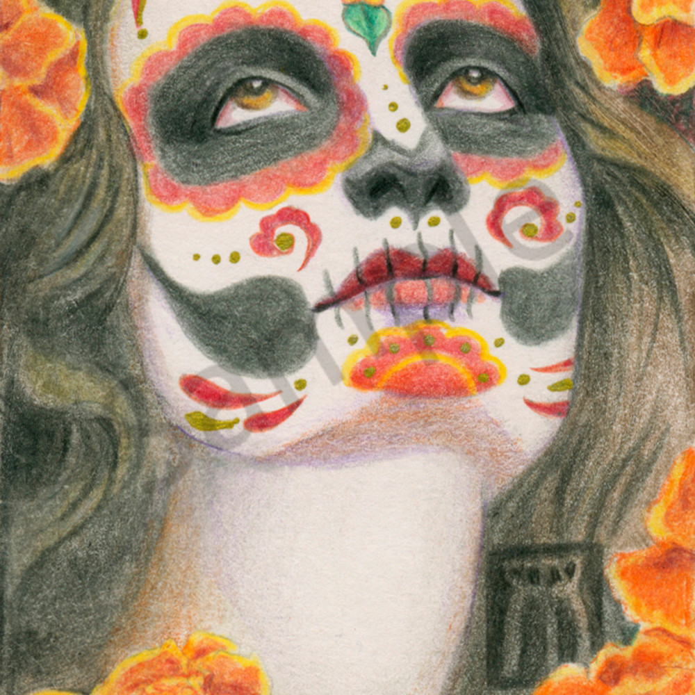 Day of the dead marigolds 10 x 14 zofpja