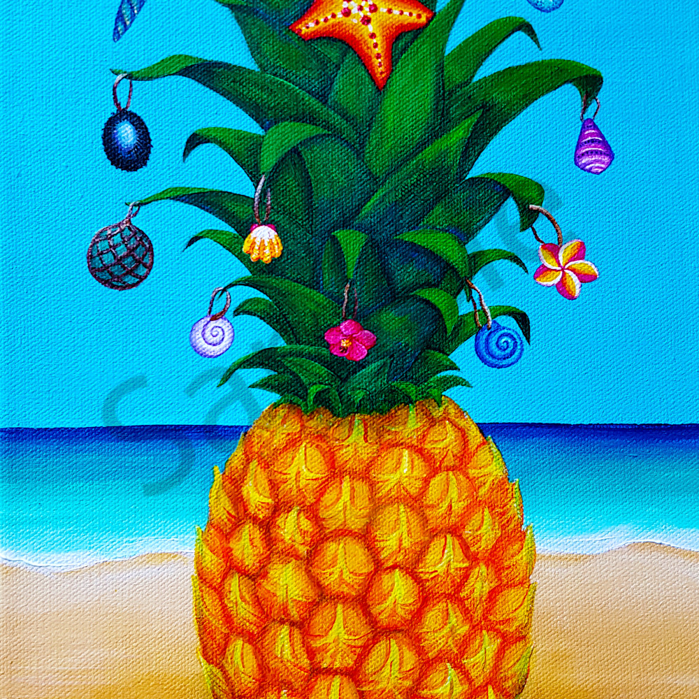Details about   Pineapple Glass Ornament Tropical Island Hawaii Fruit Bloomingdales Sponge bob 