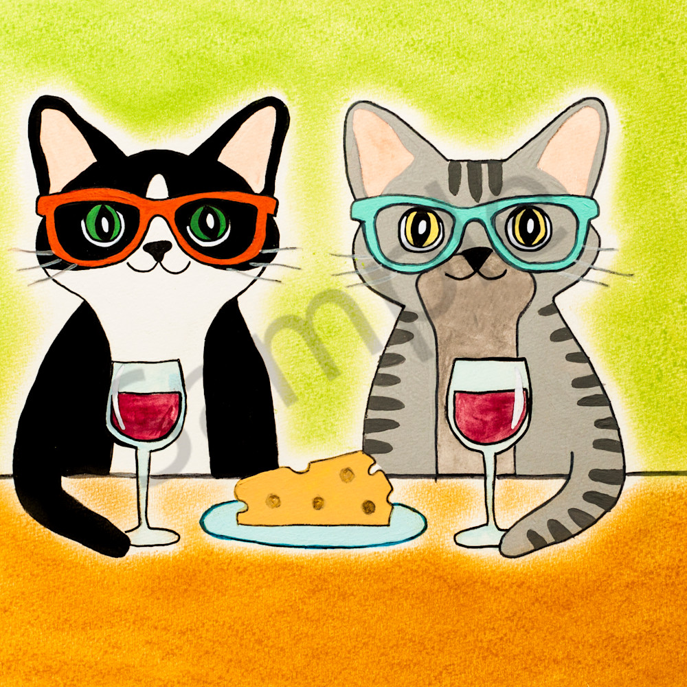 Wine and cheese cats nz25jh