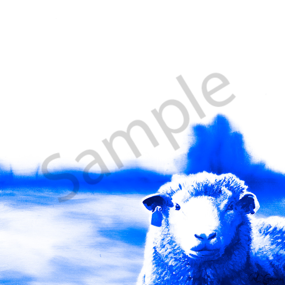 Rochelle w grimm sheep blue abstract f2hv8e