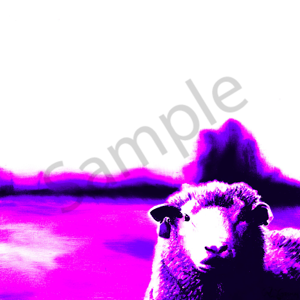 Rochelle w grimm sheep purple abstract llqlfd