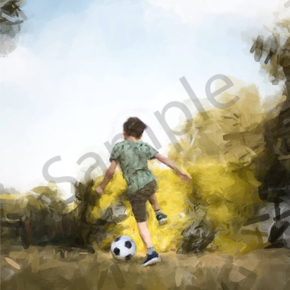 Boy and soccer ball y34kfj