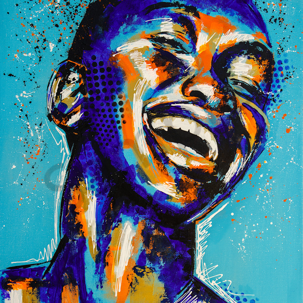 24x36 zabe arts acrylic painting blue laughter print myan7q