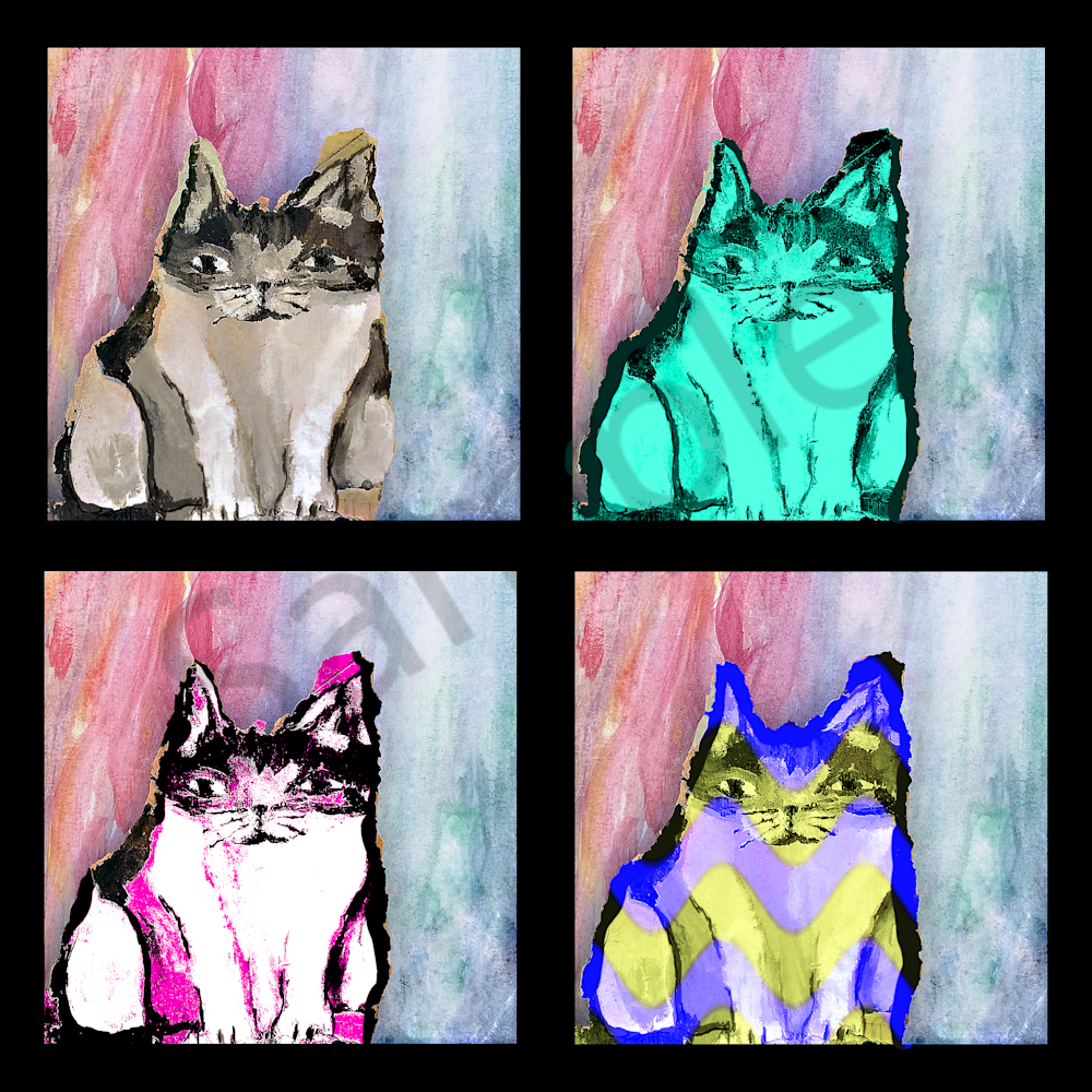 Warhol themed kitty cats 9.25x9.25 cdf8kb
