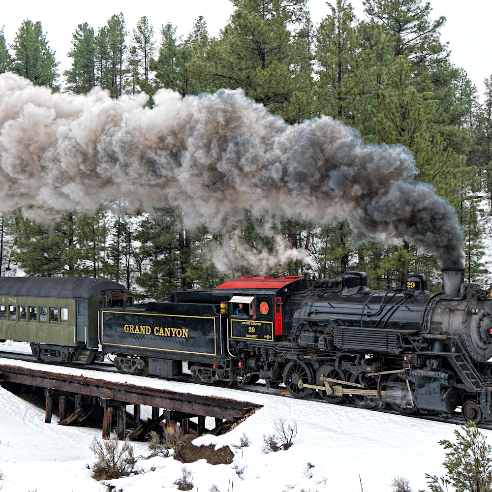 Grand canyon railroad engine 29 in coconino canyon 24x36 rt6irf