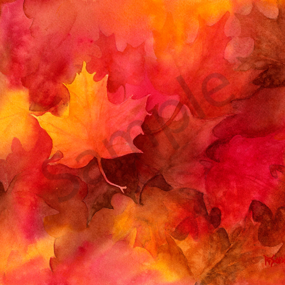Watercolor maple leaves 300ppi 4 x 6 nc4qqd