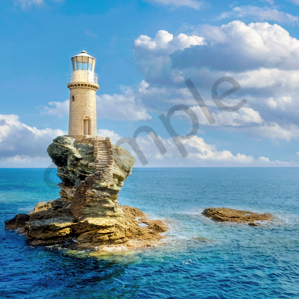 Lighthouse tourlitis of chora andros island cyclades greece ioim0p