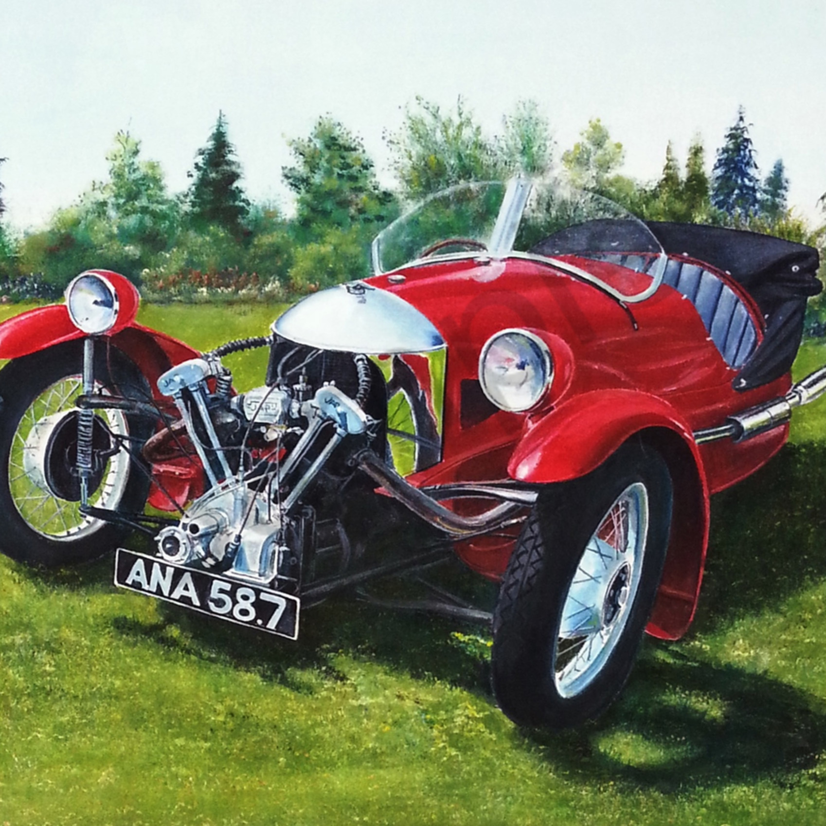 Morgan Trike British Car In Red