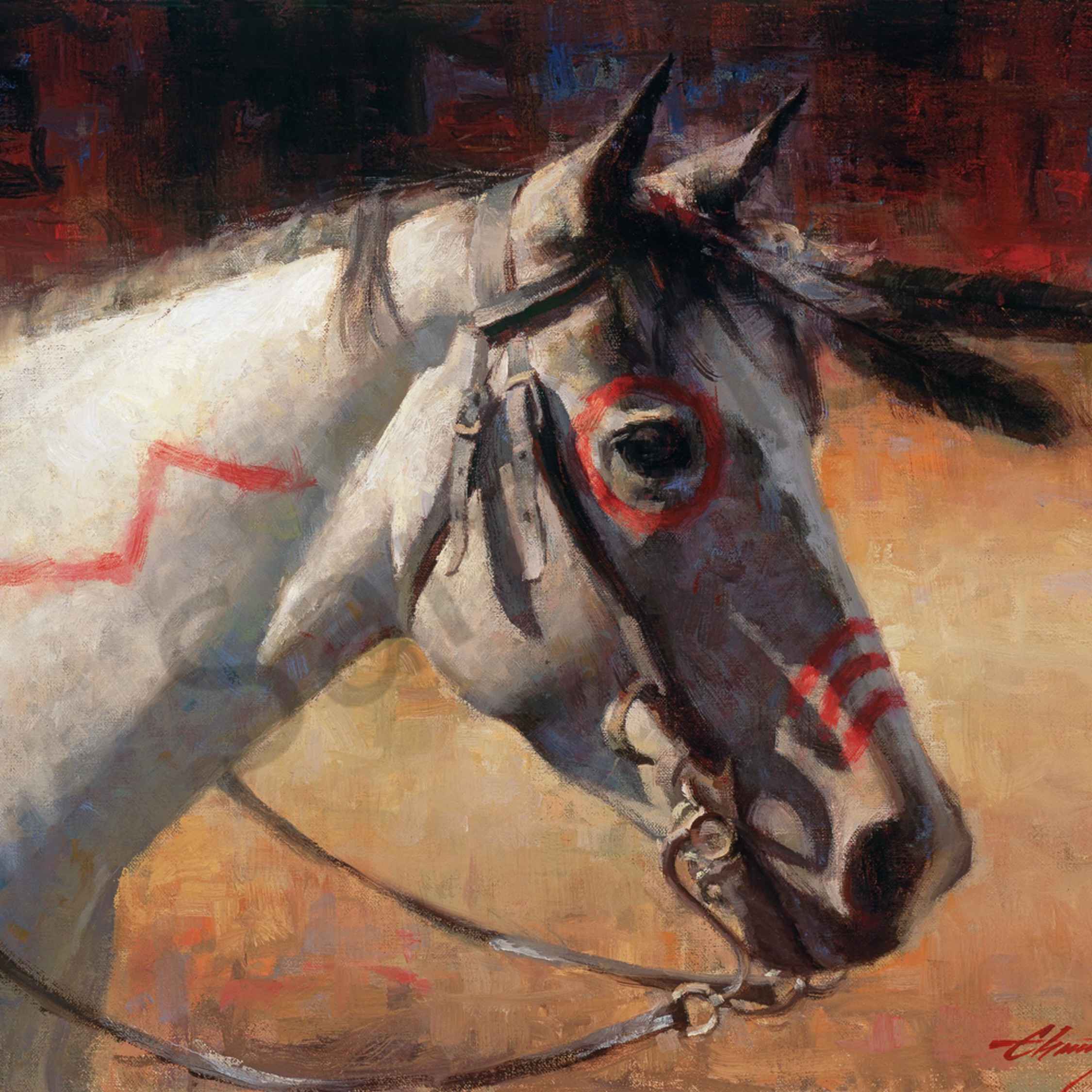 Horse Painting Native American Art Strong Medicine