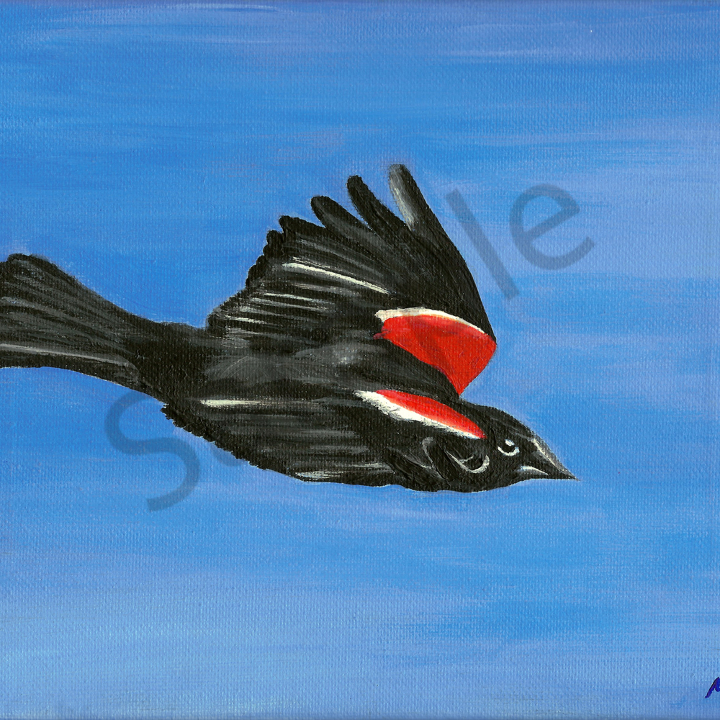 Original Acrylic Painting By Artist Mary Anne Hjelmfelt Titled Red