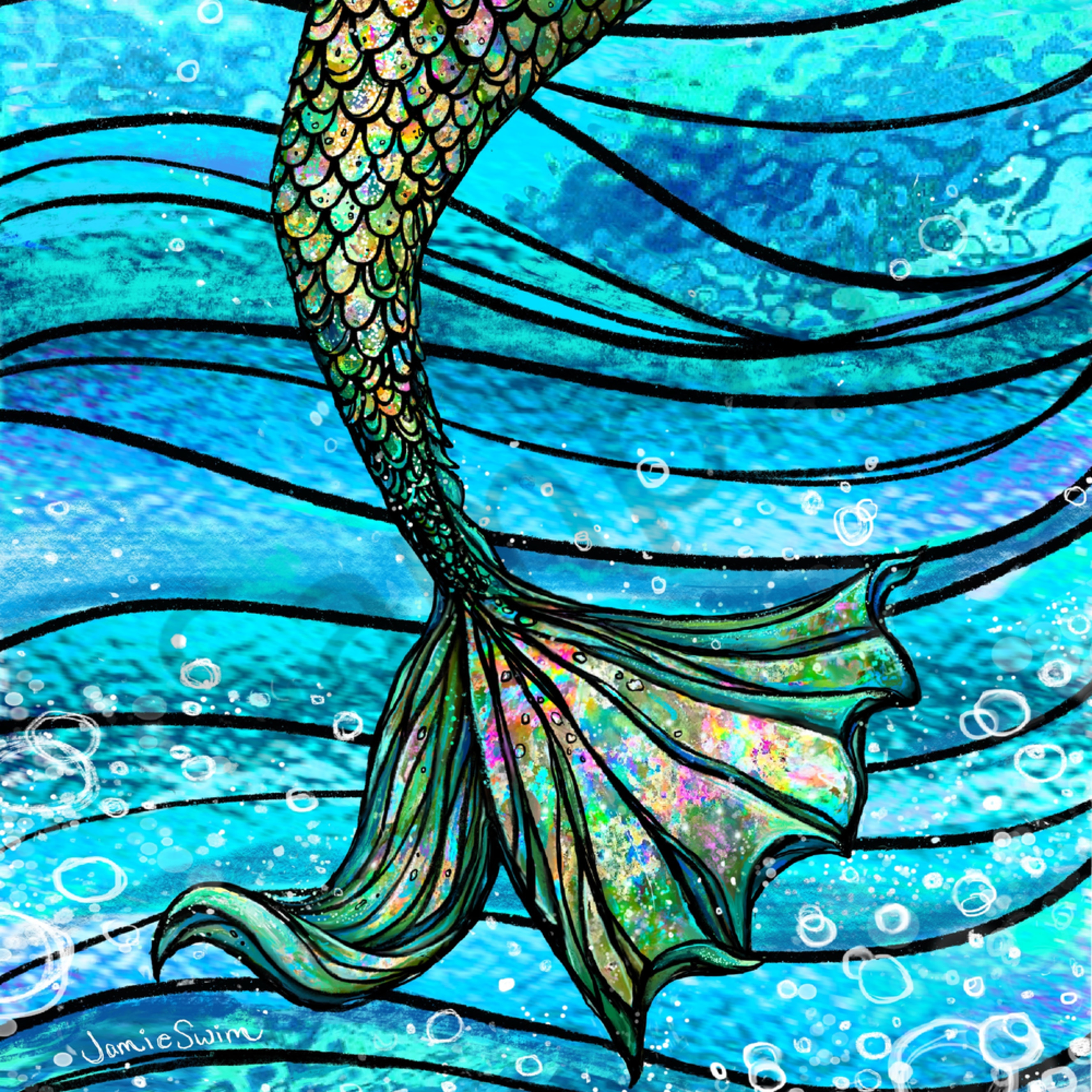 Mermaid Surf Art | Swim Whimsey