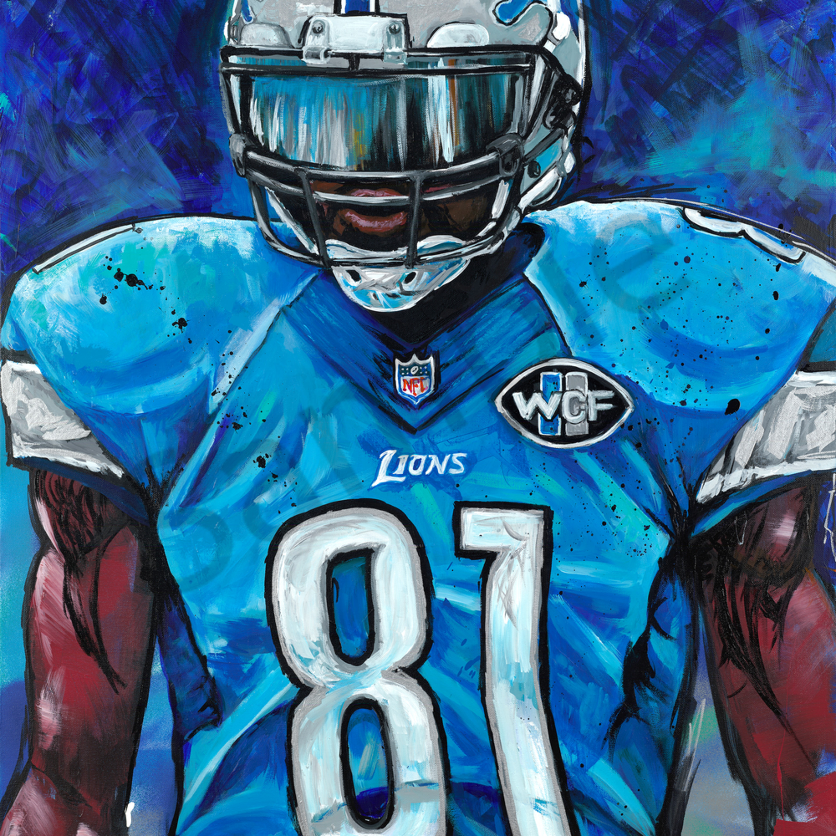 Detroit Lions Calvin Johnson Painting