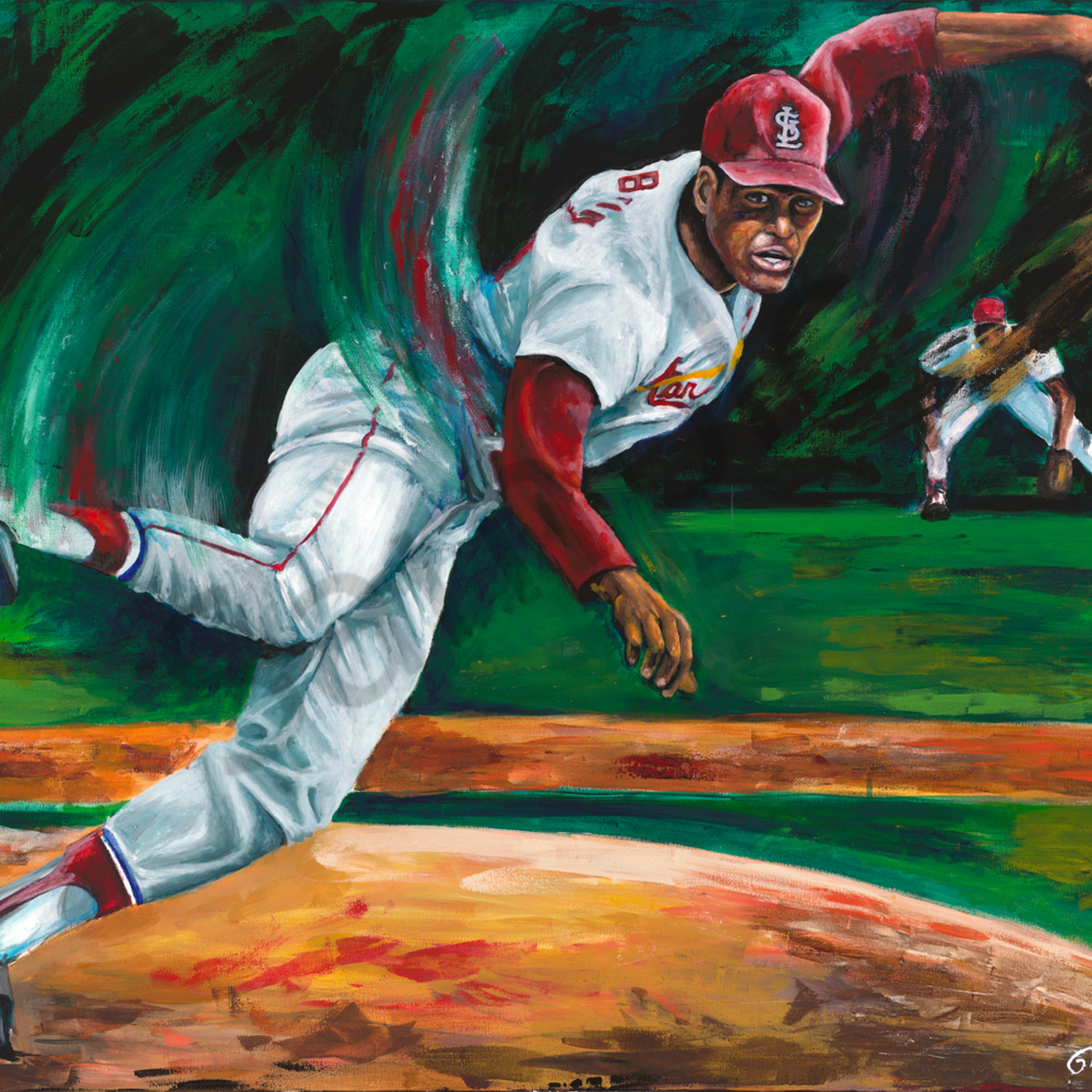 Cardinals Bob Gibson Baseball Painting