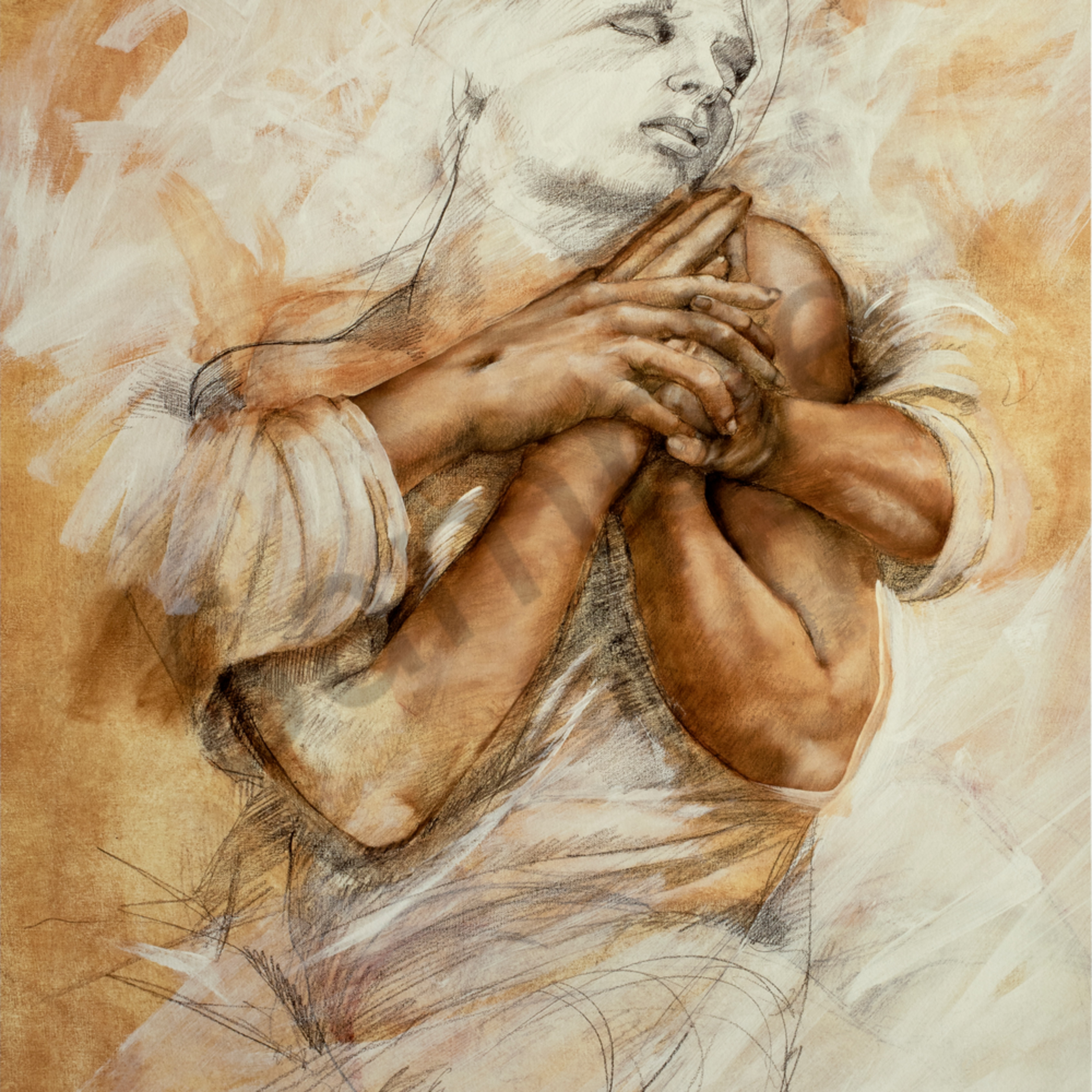 Praying Hands Art Markderaudartist