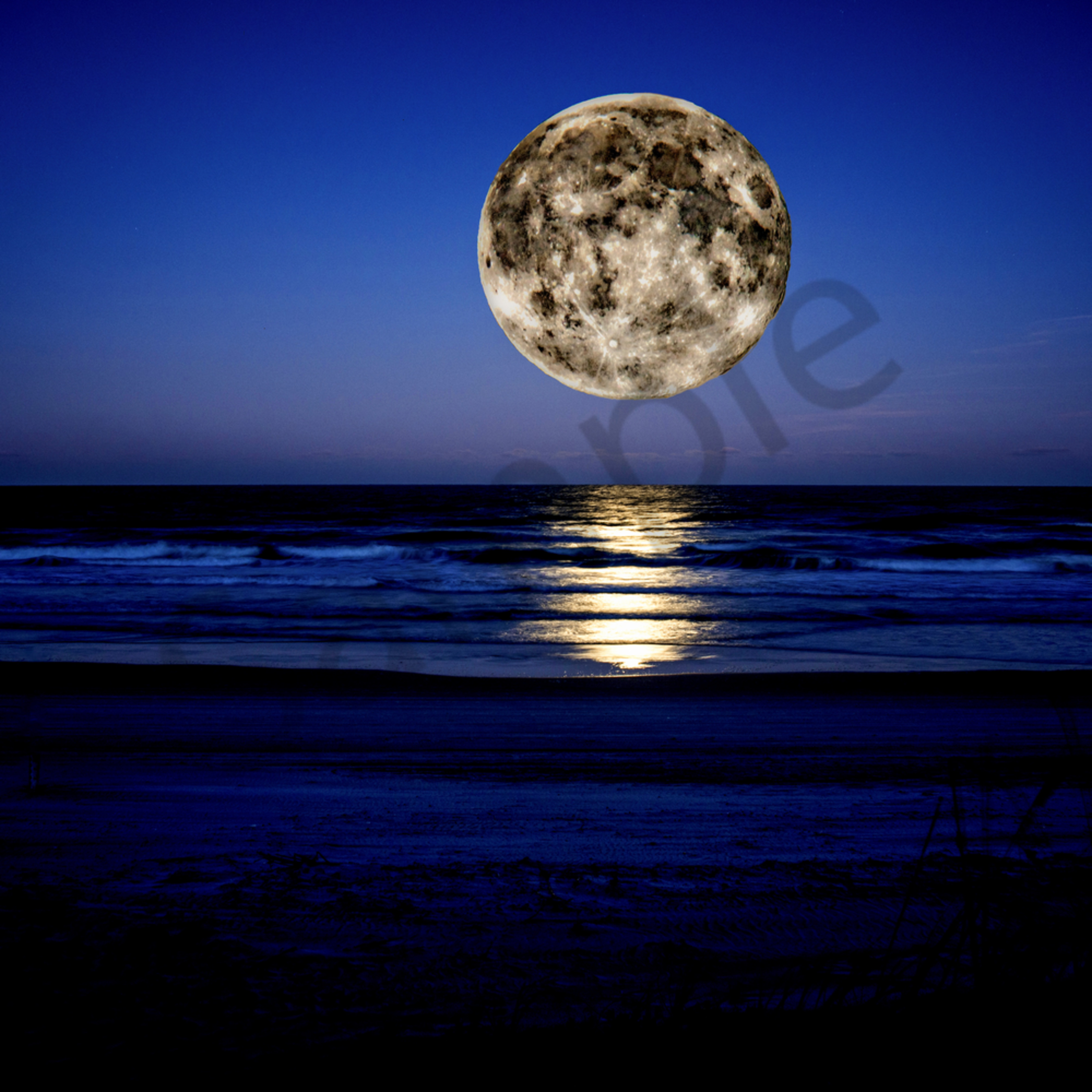 Daytona supermoon moon rising over Daytona Beach