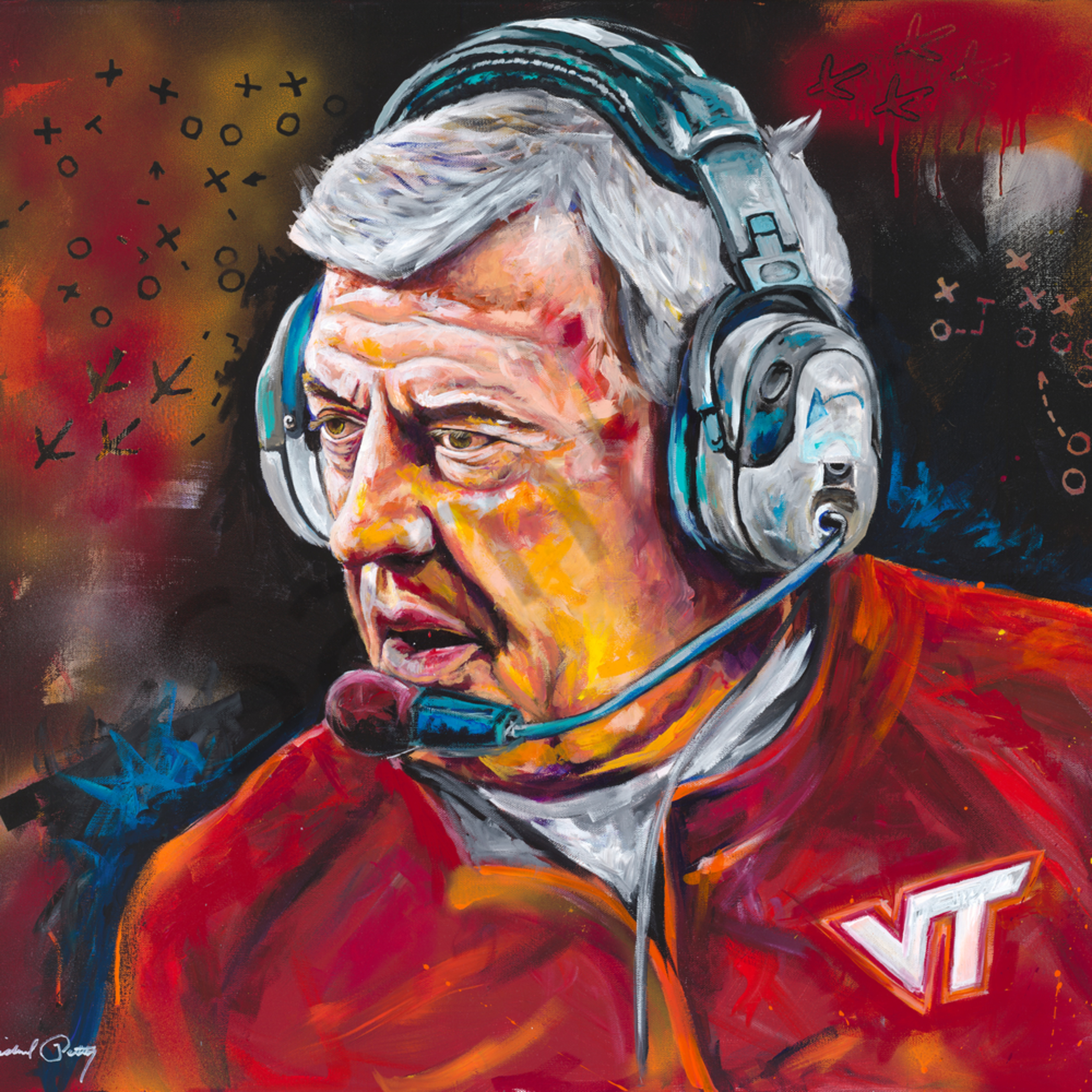 Frank Beamer Beamerball Painting