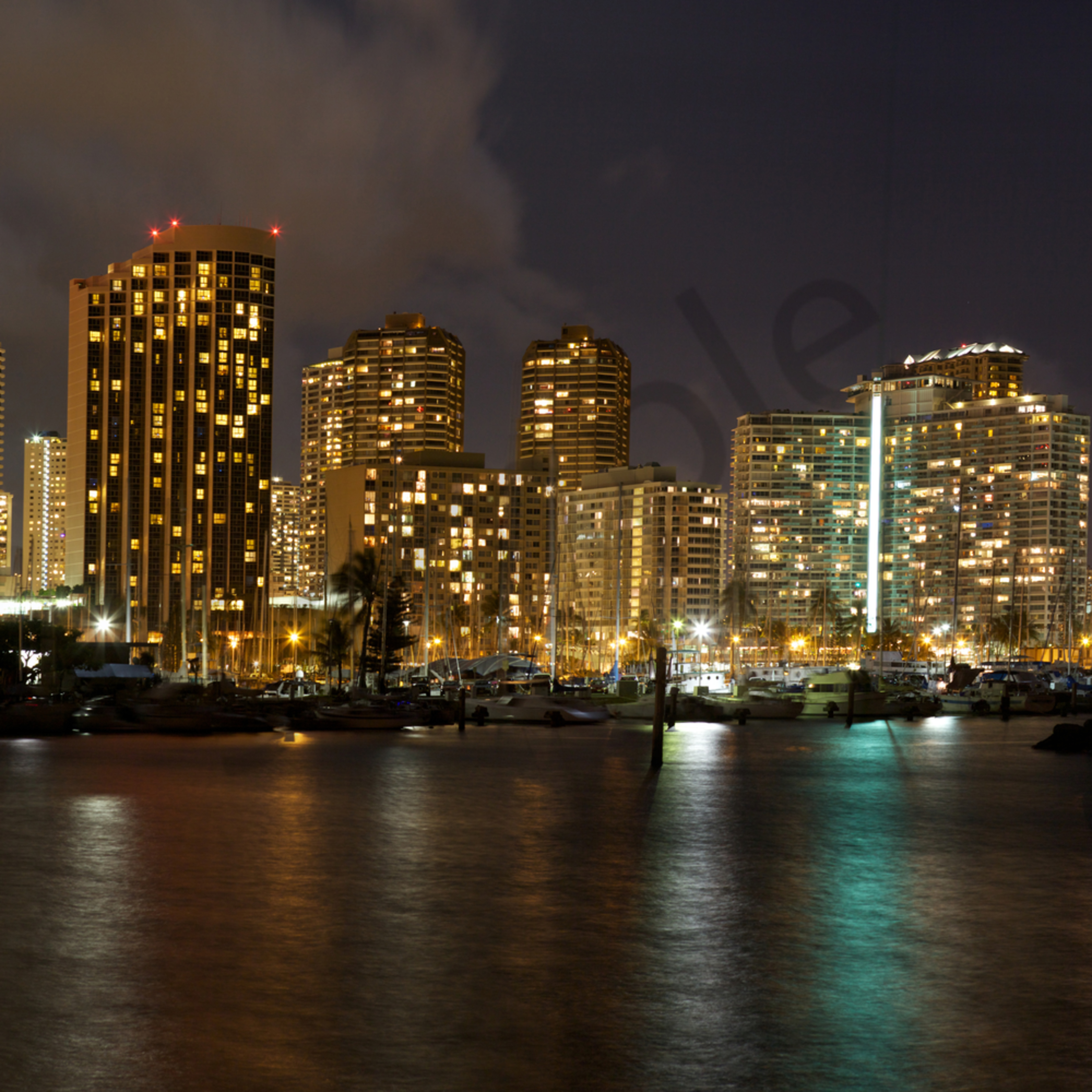 Hawaii Photography Waikiki Lights by Erik Molina