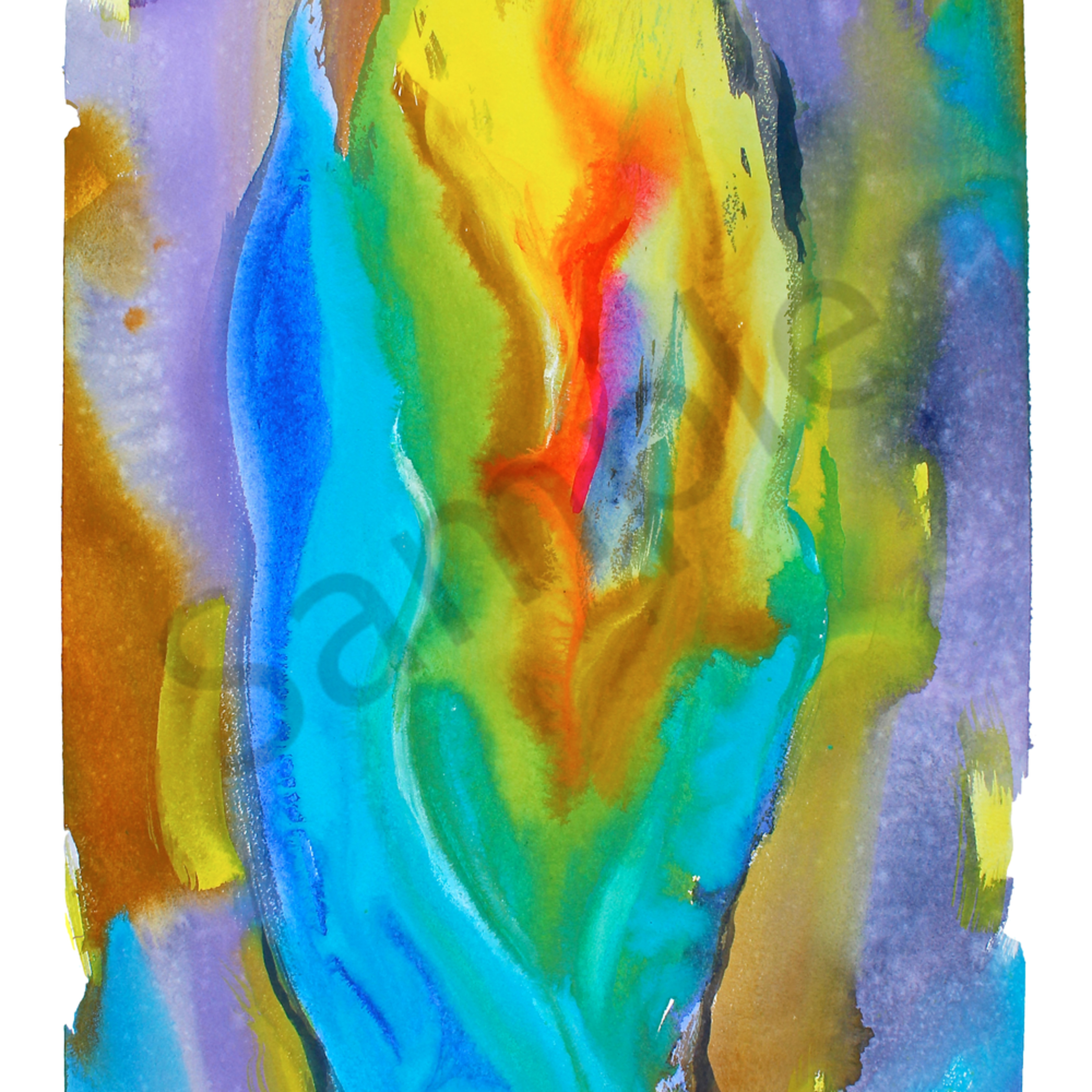 abstract art original watercolor painting 8x8 inch on acid free hot pressed watercolor paper .