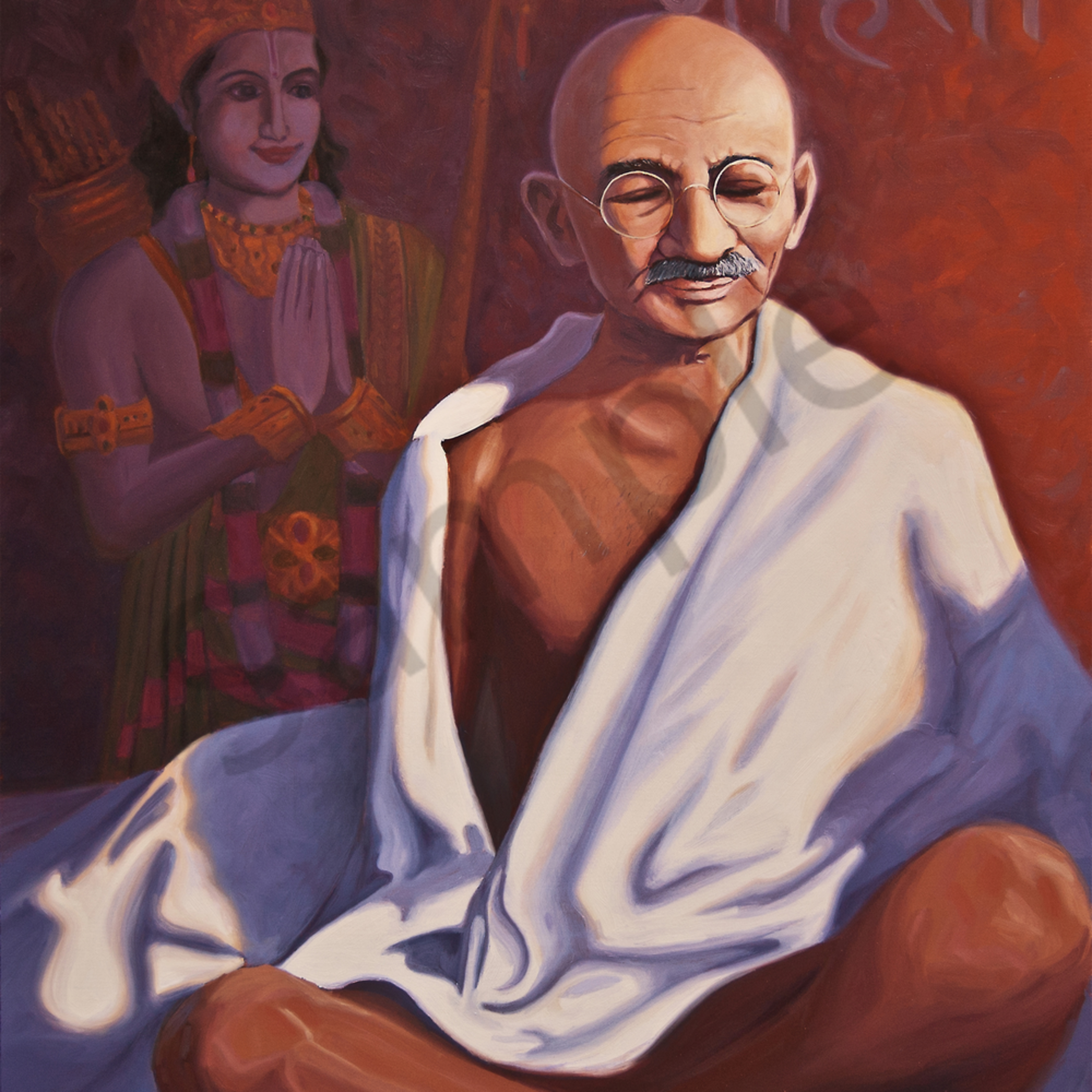 Mahatma Gandhi In Meditation