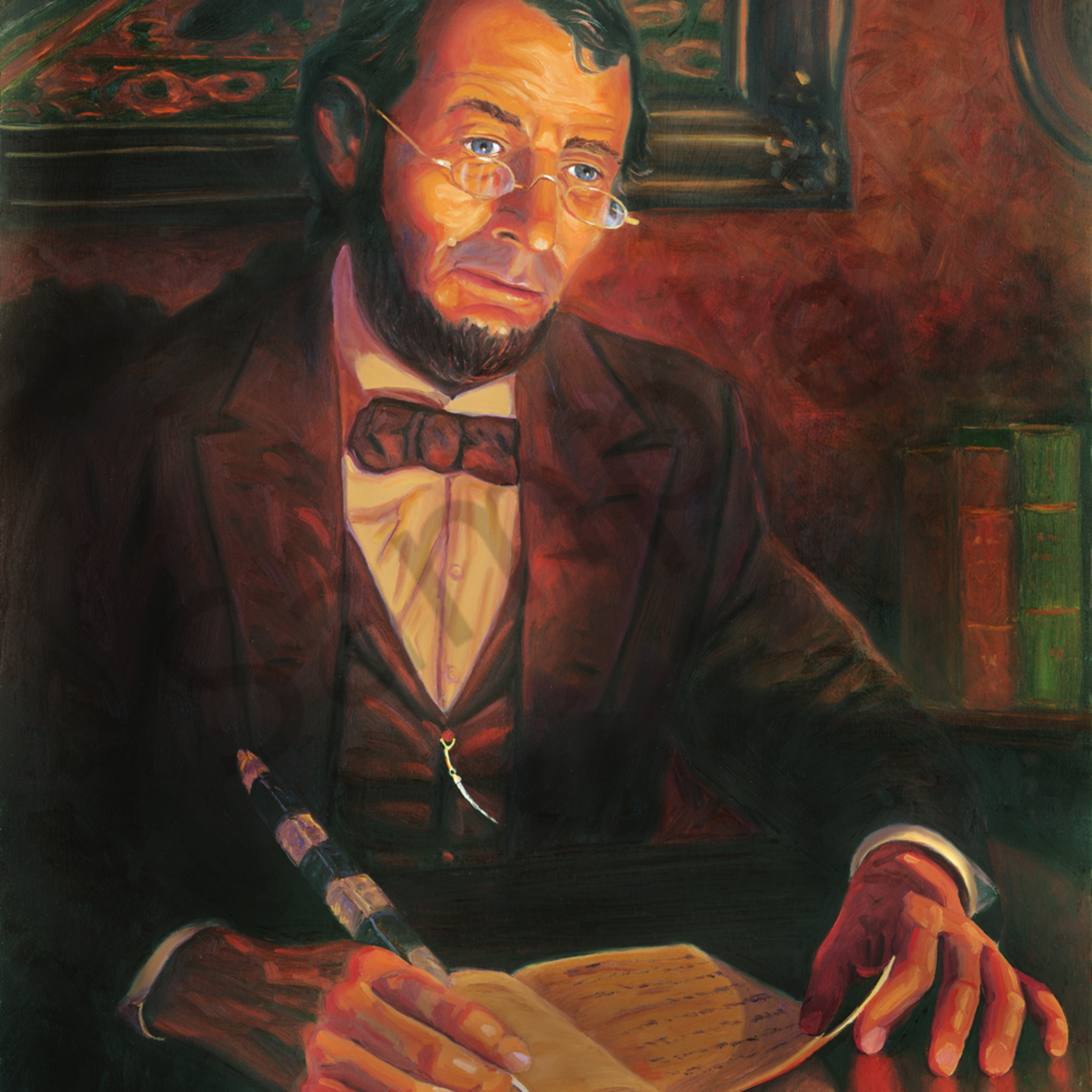 Abraham Lincoln Portrait Painting By Steve Simon