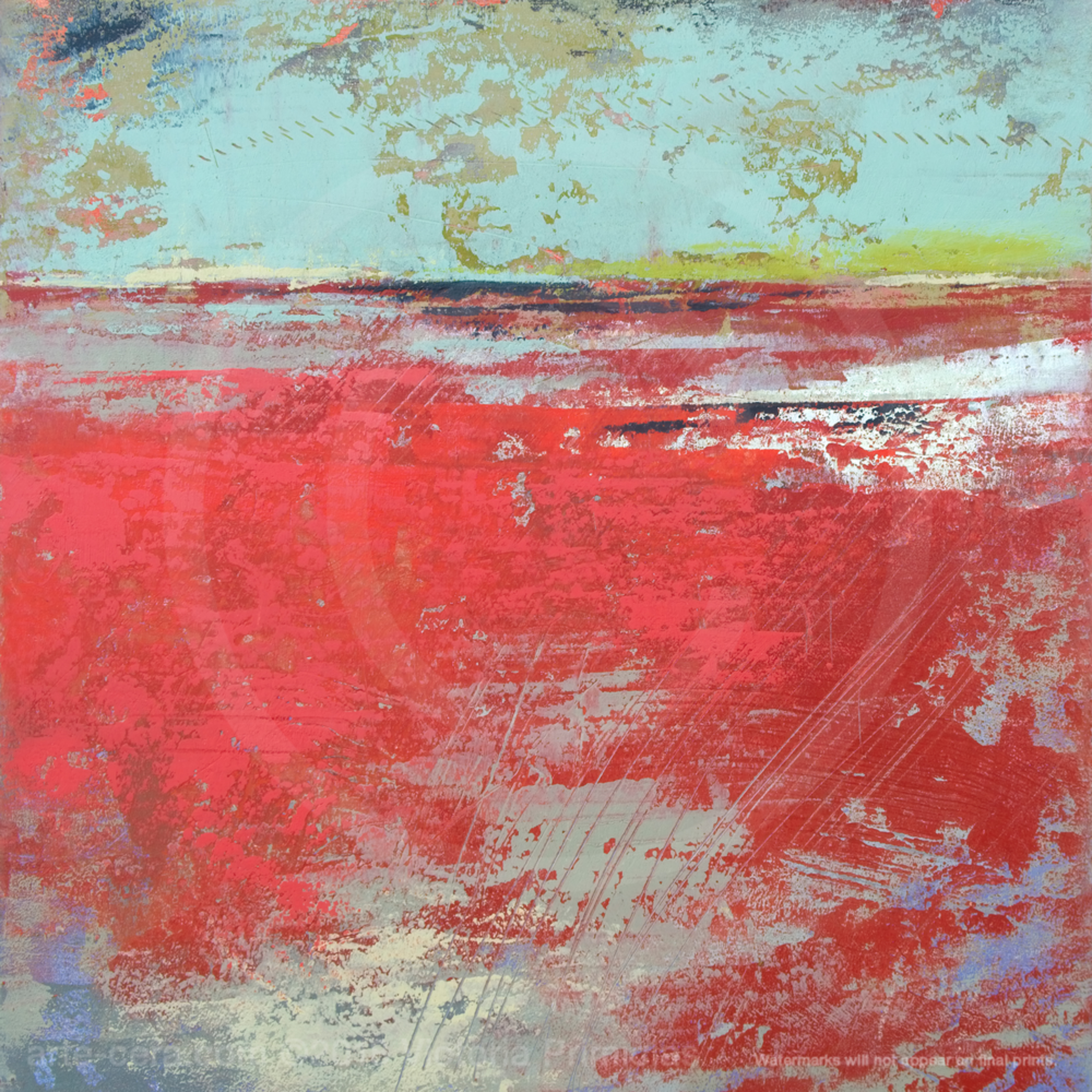 Cerise Harbor Coastal Artwork Red Wall Art