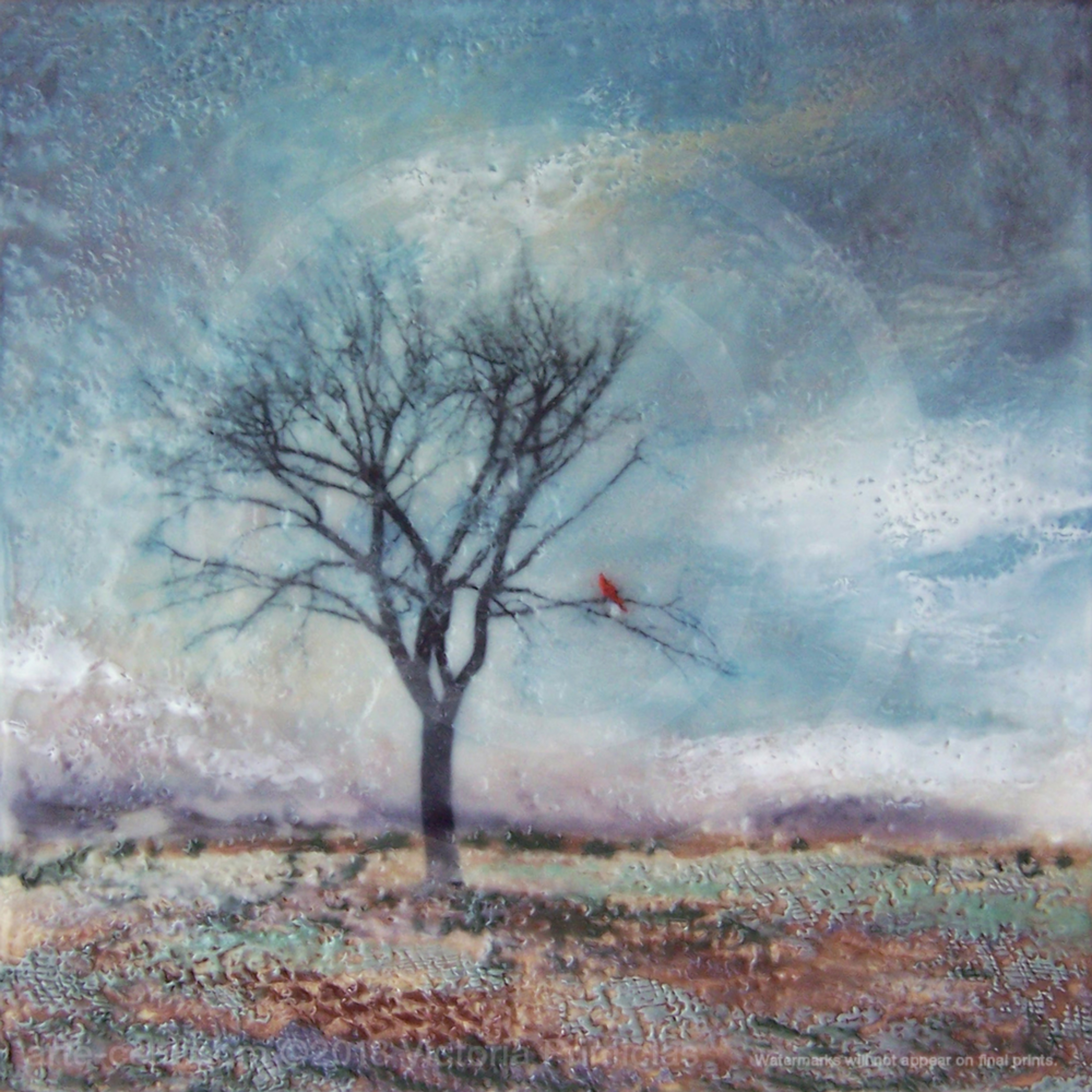 Cardinal S Perch Tree Painting Wall Art On Canvas