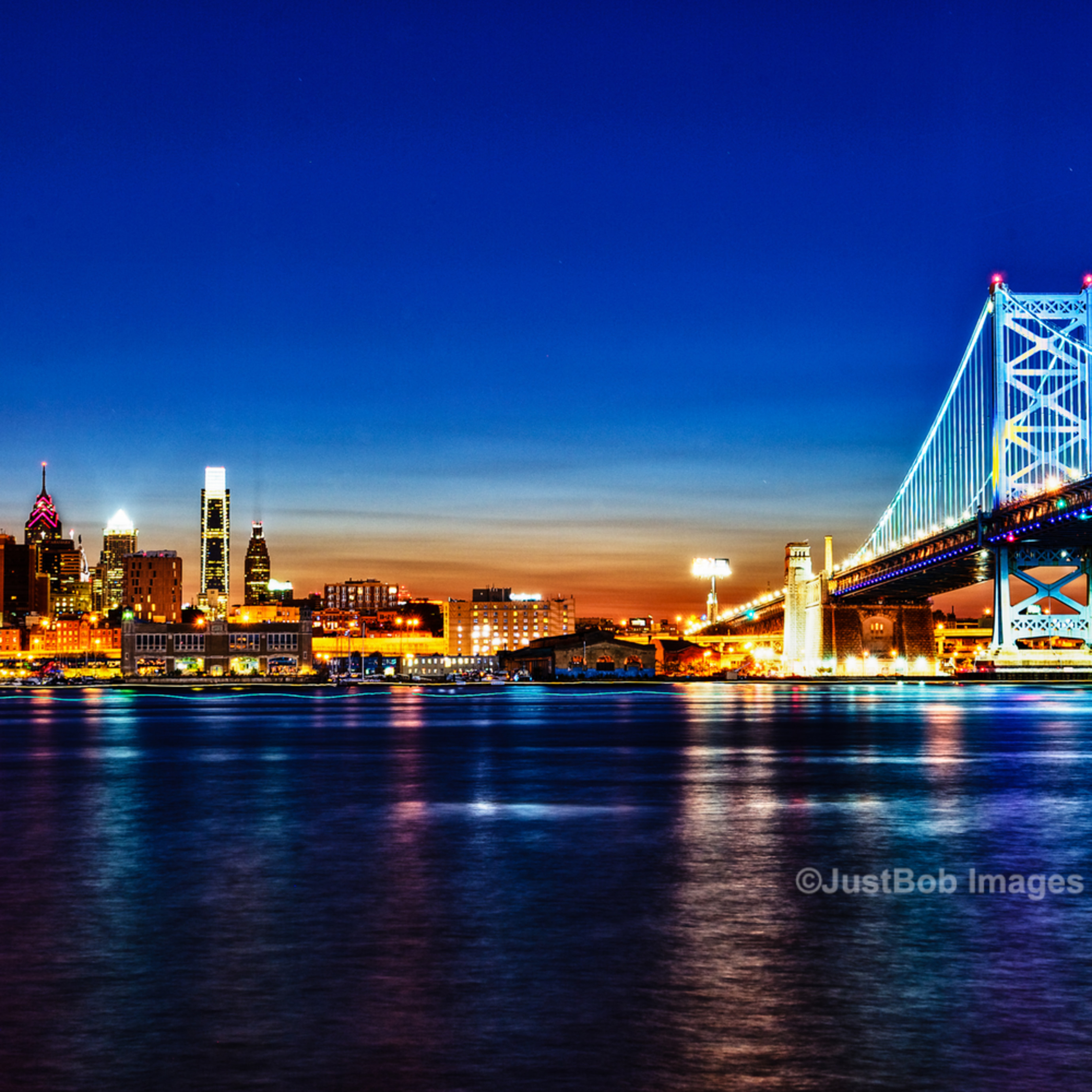 Philly Skyline At Night Fine Art Photograph Justbob Images