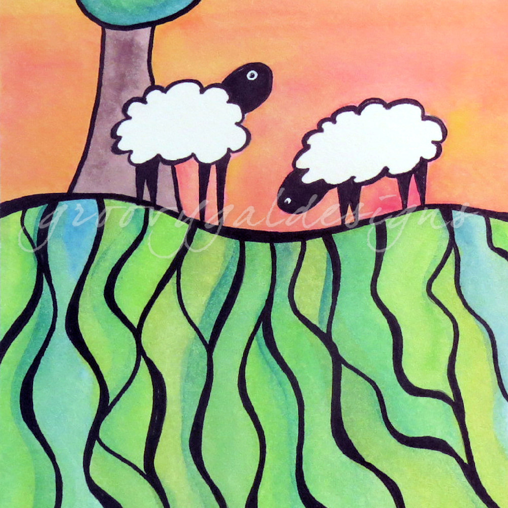 Sheep on a hill 1 lopxdg