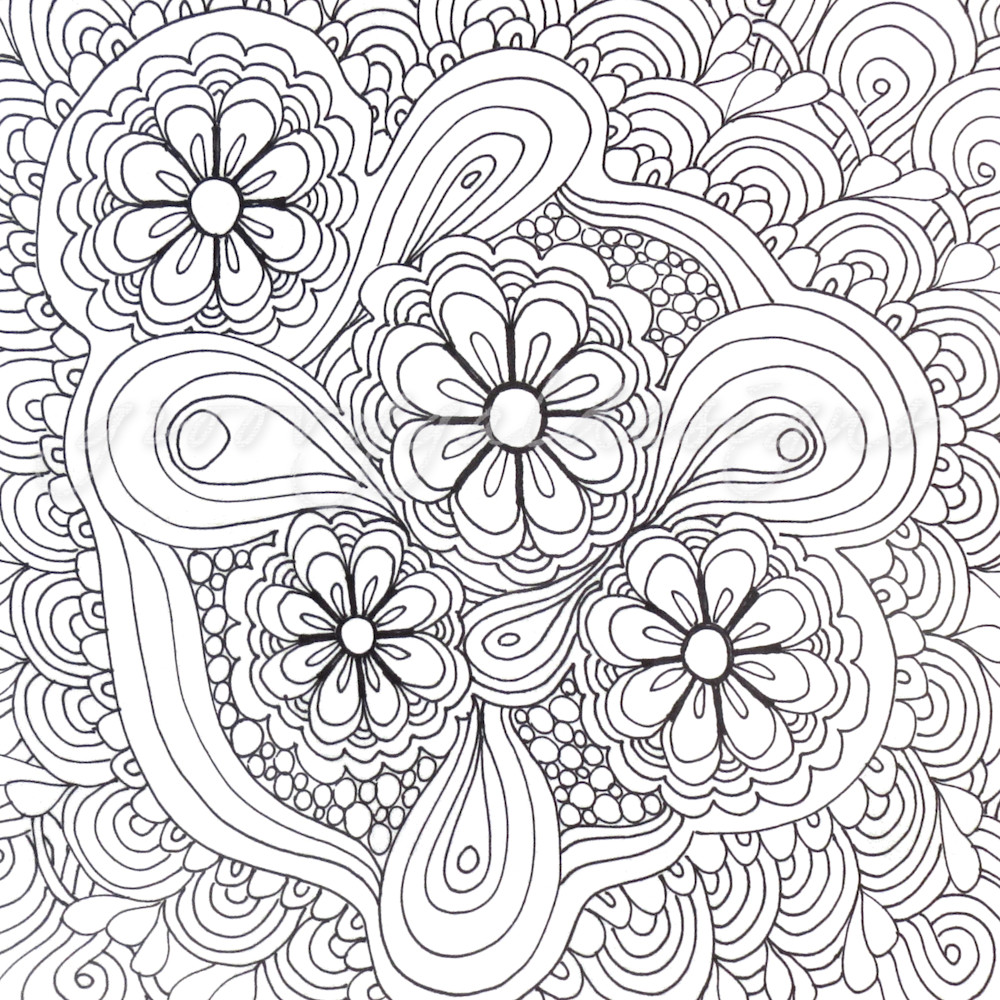 Flower tangle color it utg6y8