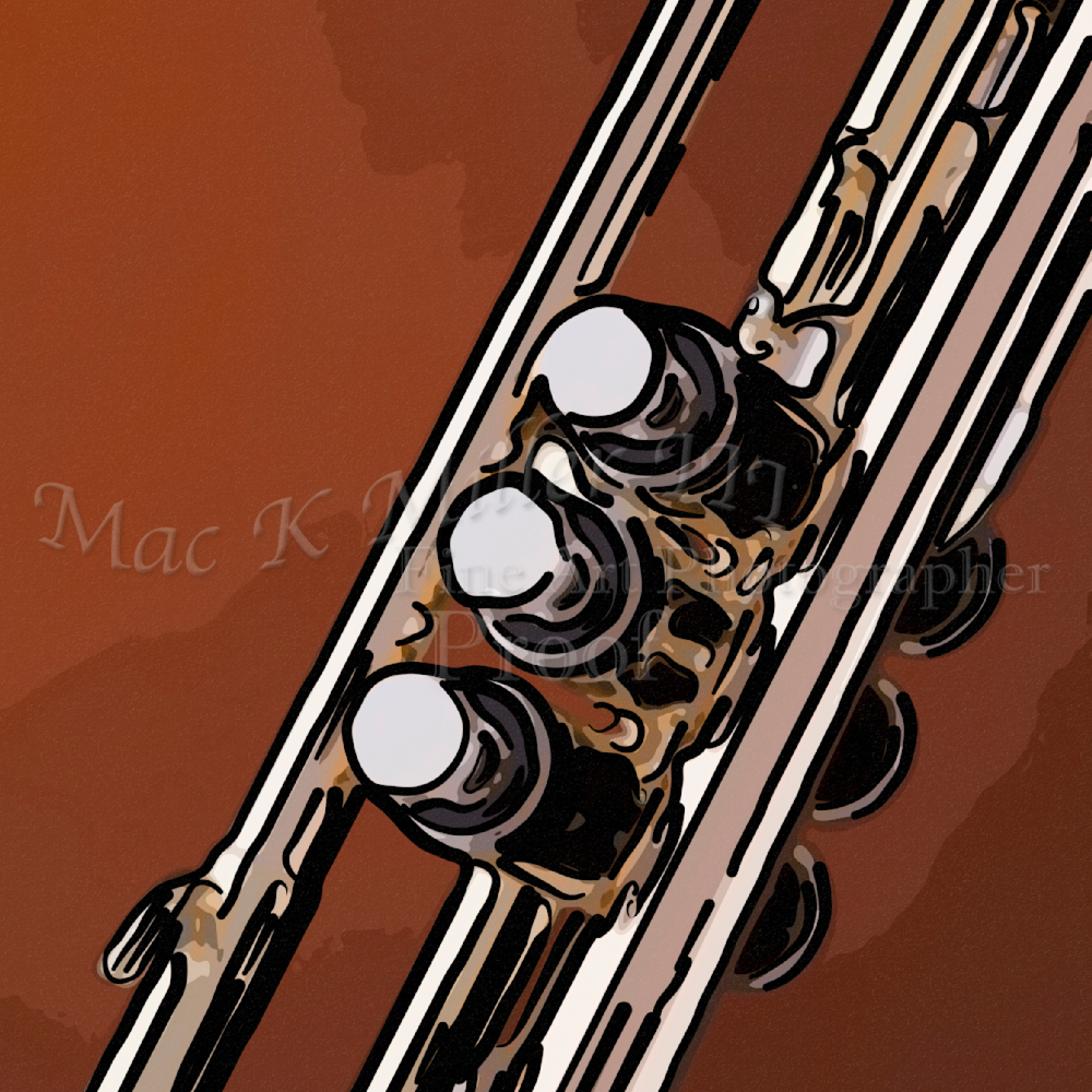 Trumpet Valve Caps Painting 2503 31