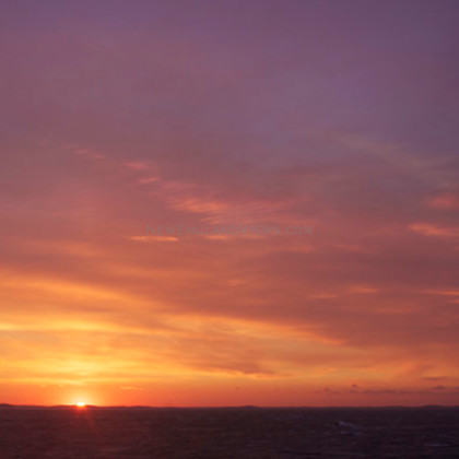Sunset Sky Clouds Seascape Panorama Rockport