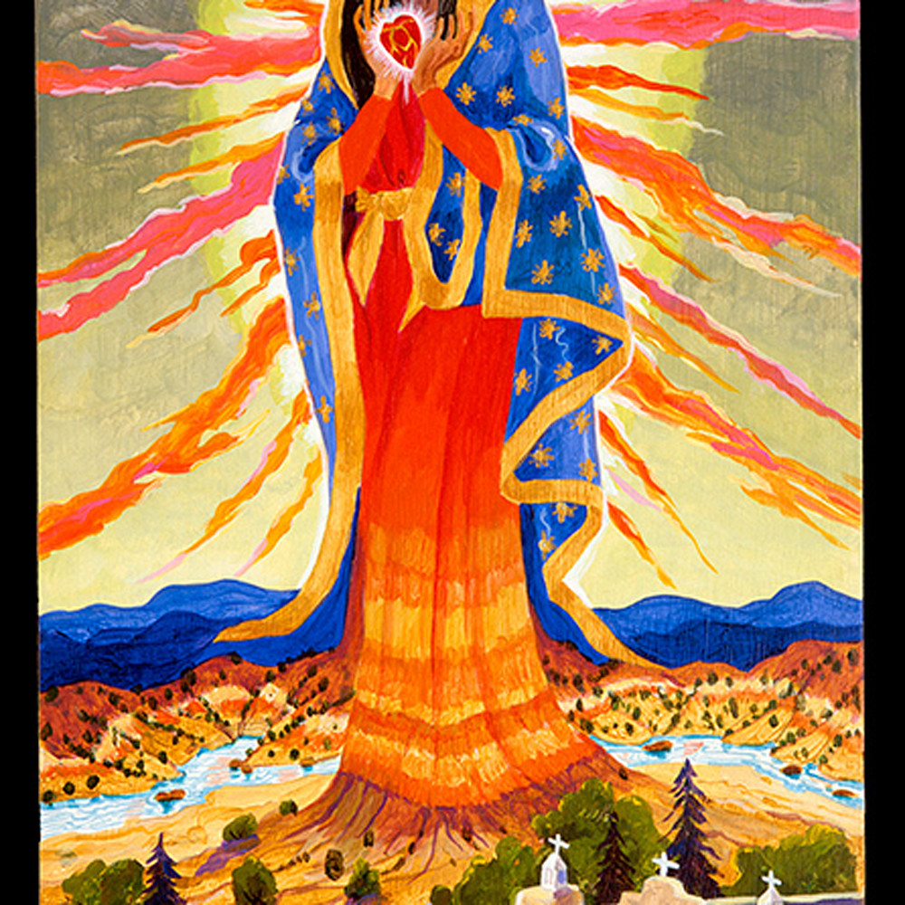 Guadalupana Cuidando Su Pueblo Art Fine Art New Mexico