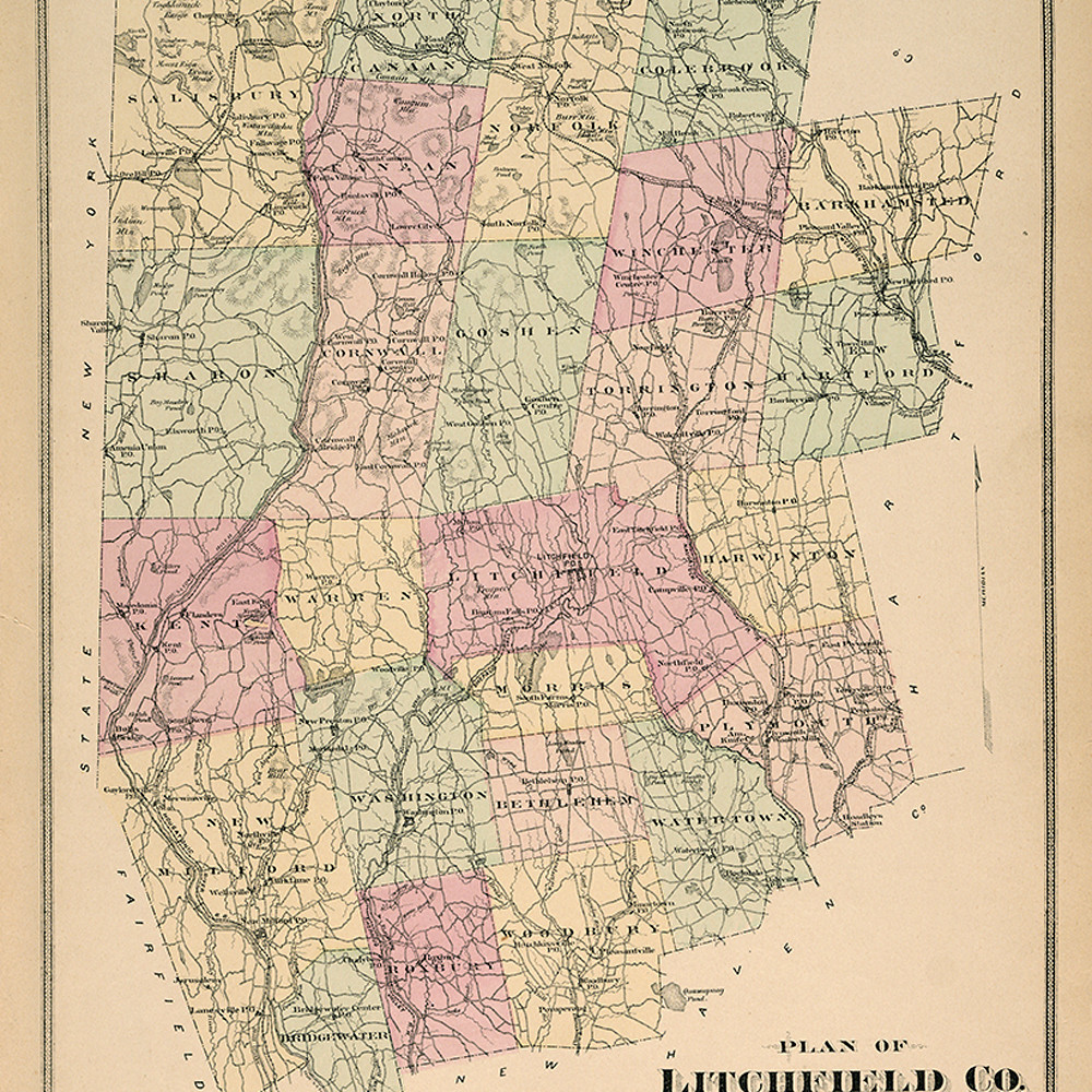 Map Of Litchfield County Ct Map Of Litchfield, Ct
