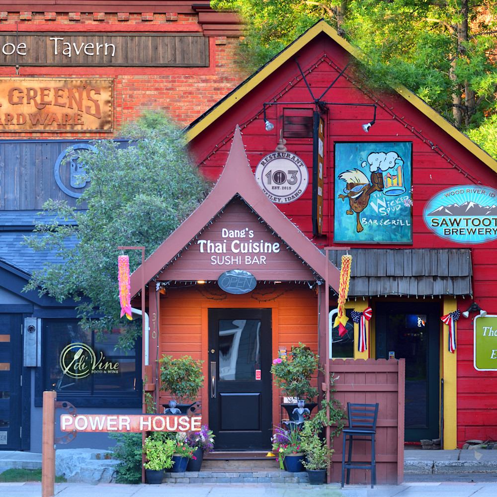 Hailey historic Idaho Street Talk Collage Fine Art Prints on Metal
