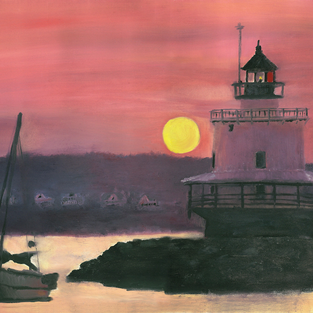 Lighthouse peach sunset rbxkxf