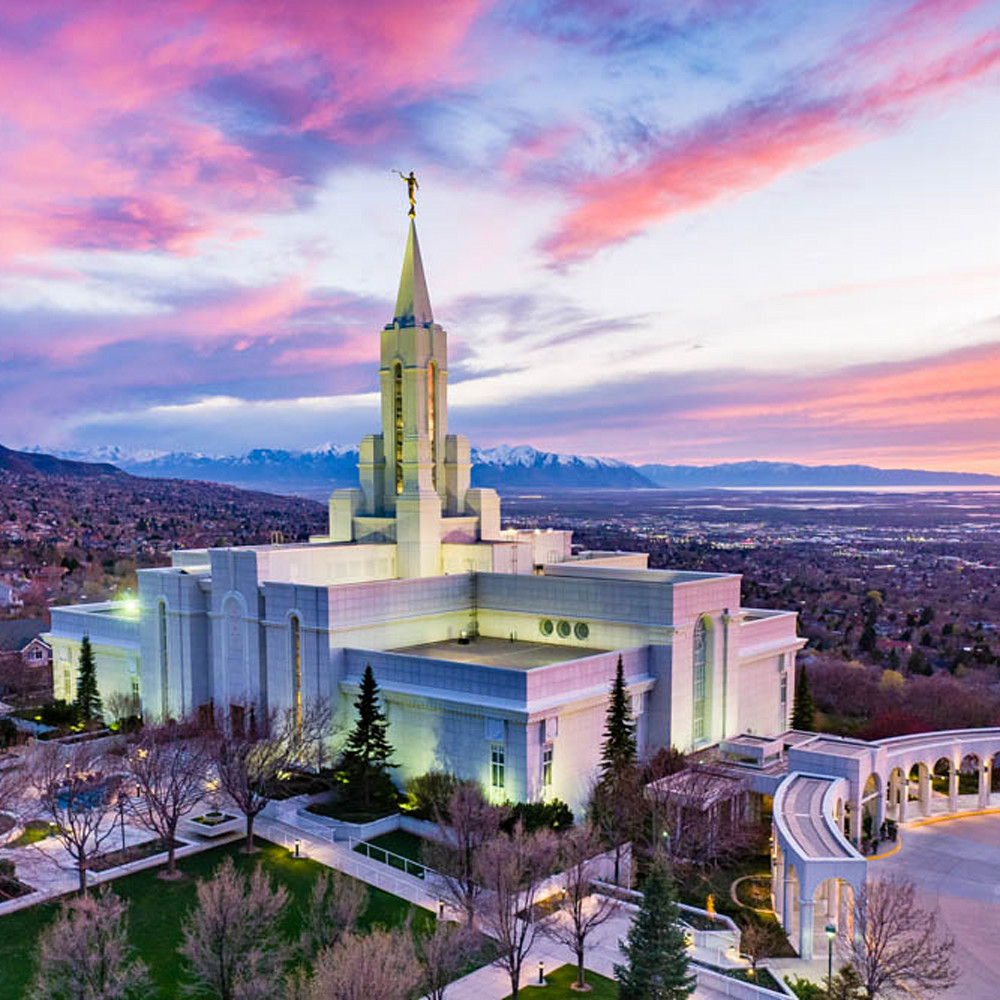 Bountiful Temple - Sunset Across the Valley