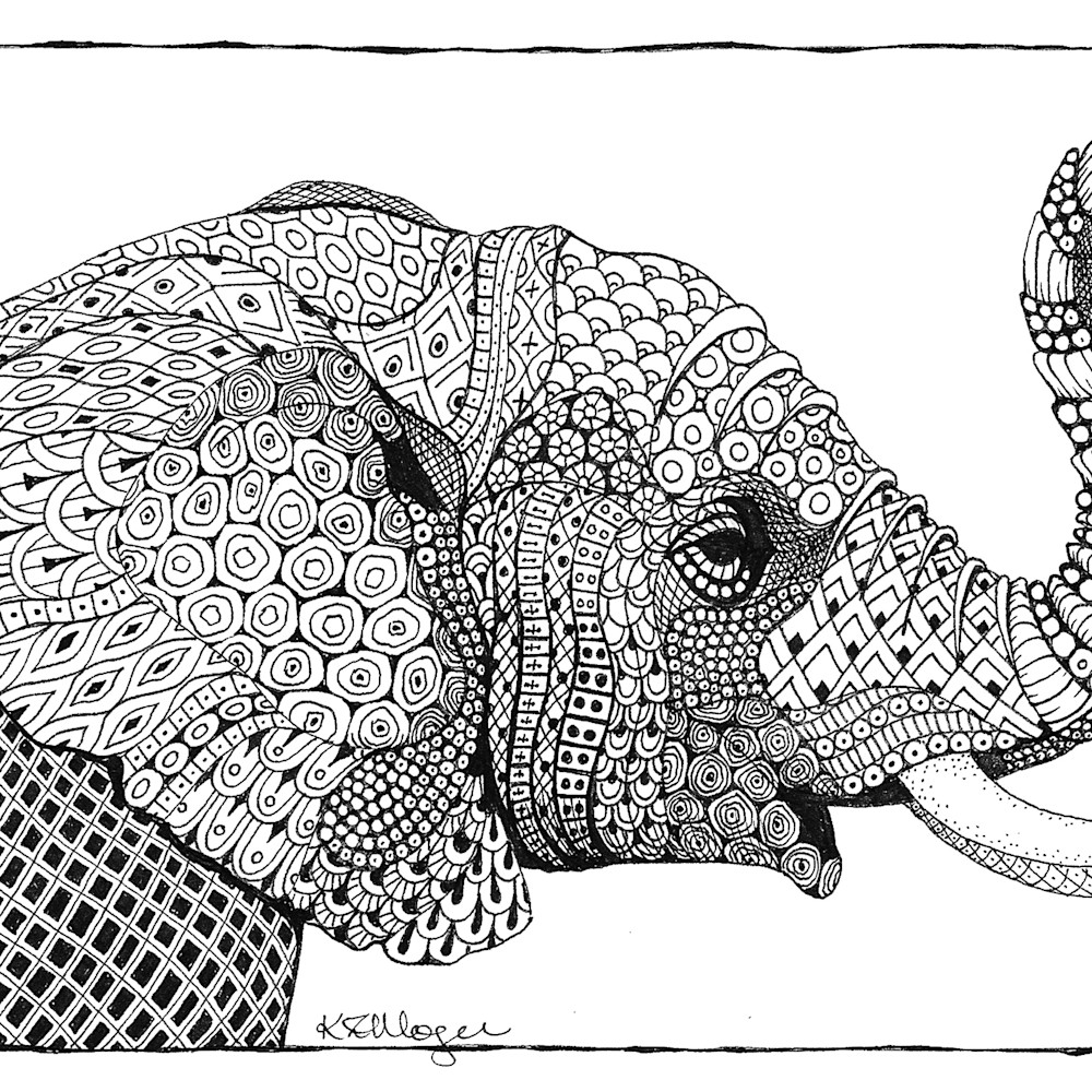 African elephant profile  b w rmddlw