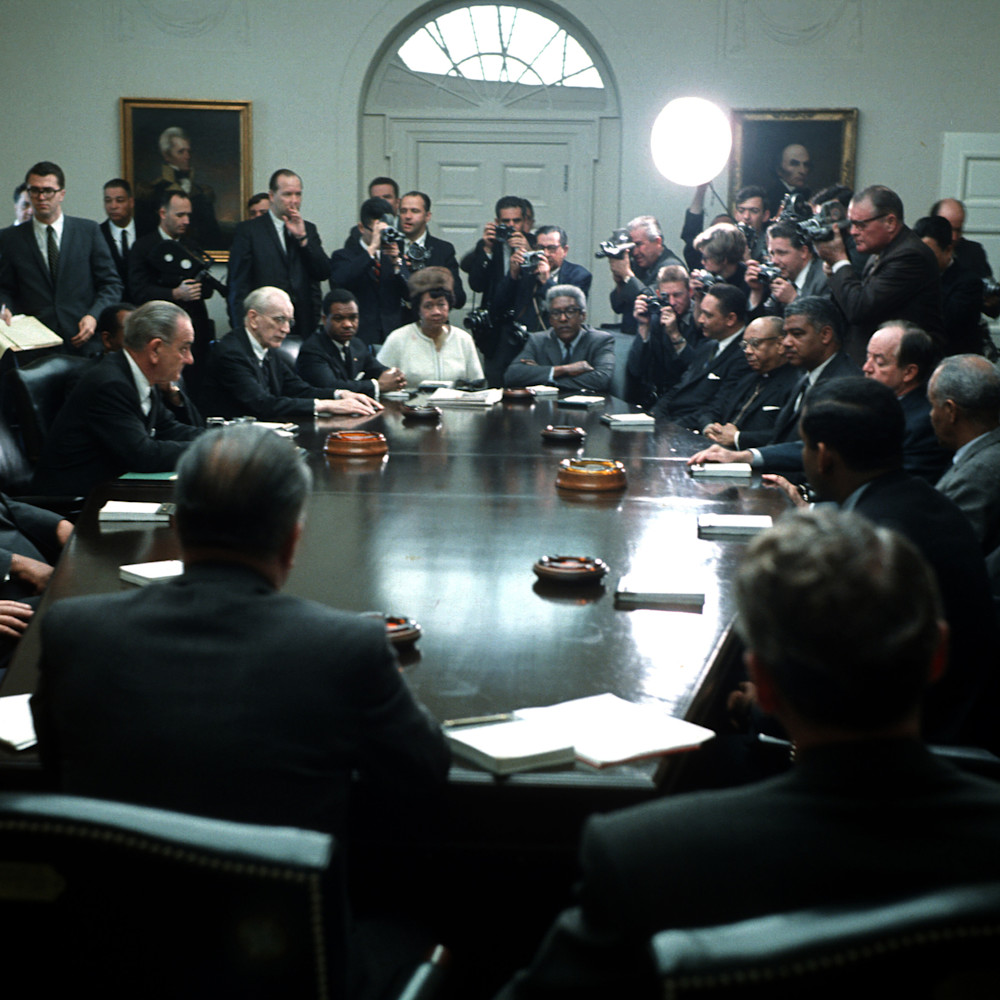 Lbj meets with civil rights leaders orjglx