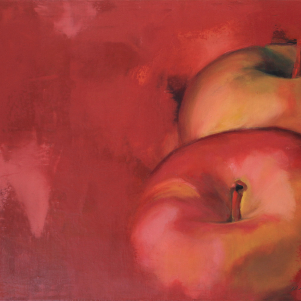 2012 2 apples on red 16x20 print adj sntru8