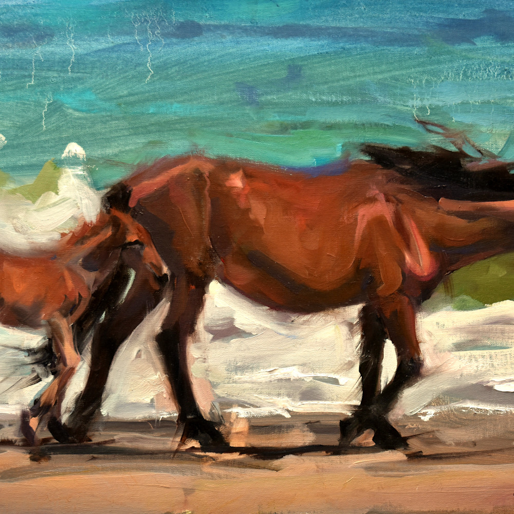 Walking the surf 24x17 oil 2020 hid46g