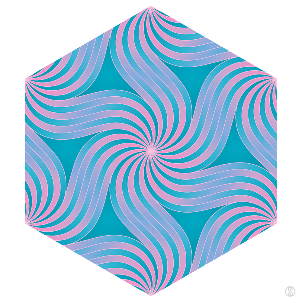 Hexagon swirls pinkturq sm hex hnf8vj