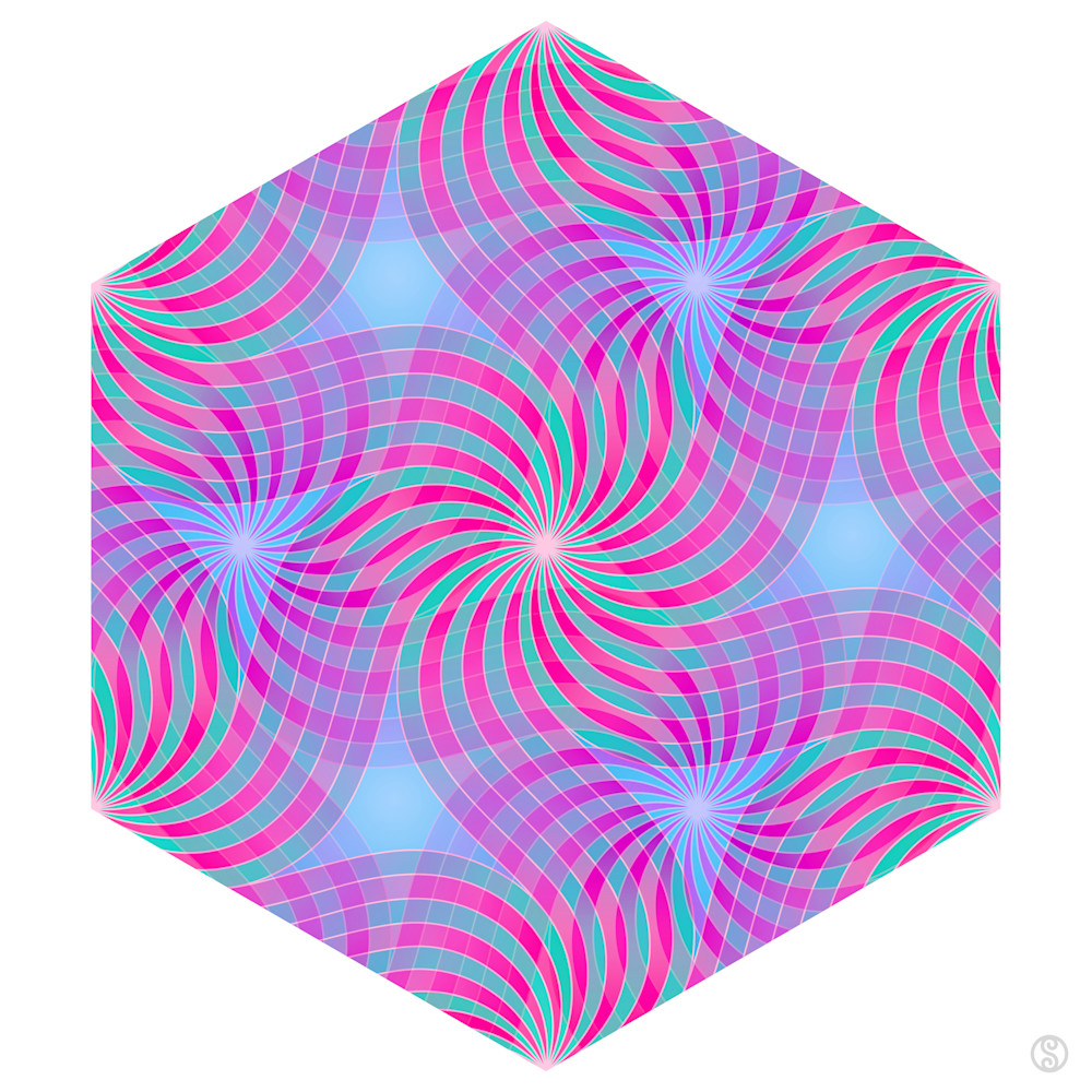 Hexagon swirls redgreen hex sm mfhbe7