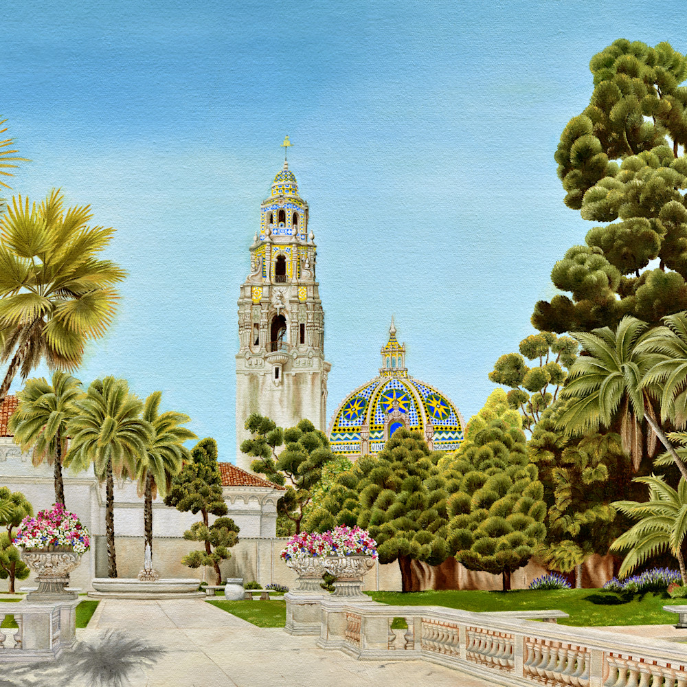 Balboapark centenialtribute the calif tower and the bell tower dome w sig  a162lt