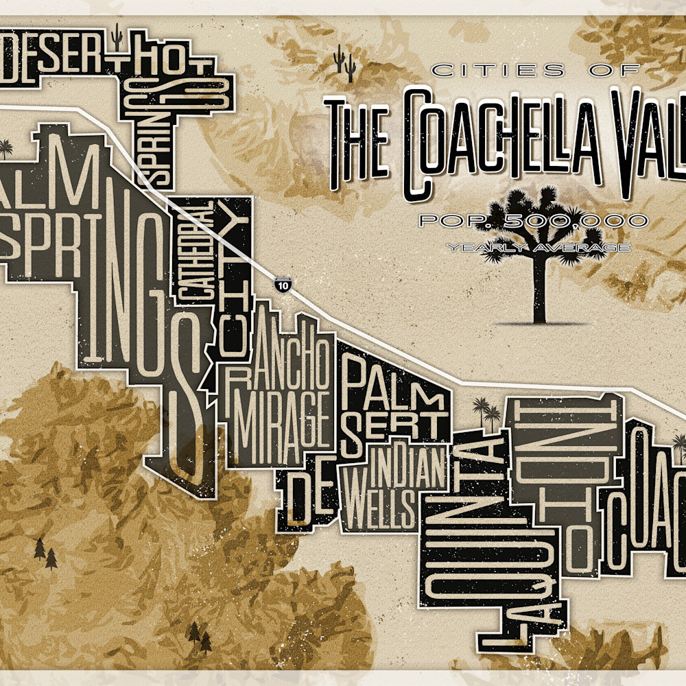 Coachella valley map art mod city gallery ahtl03